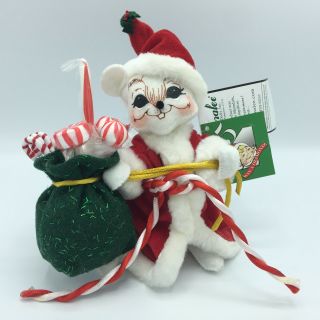 Annalee 2005 Mr Santa Mouse With Bag Of Candy 6 " With Tags Plush 1 Euc