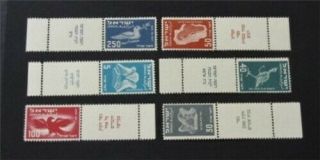 Nystamps Israel Stamp 1 - 6 Og Nh $200