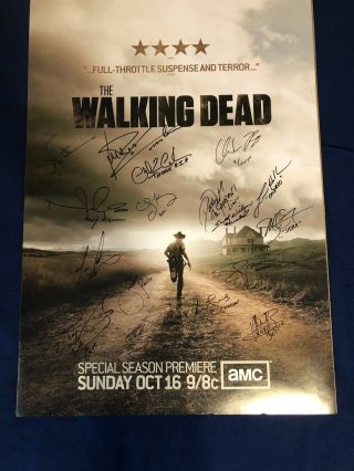The Walking Dead Autographed 24 X 36 Poster 17 Cast Members