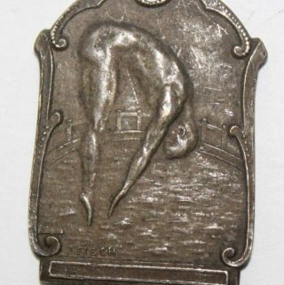 1937 Art Medal,  Sport Award Medal,  Swimming Sport,  J.  Fisch