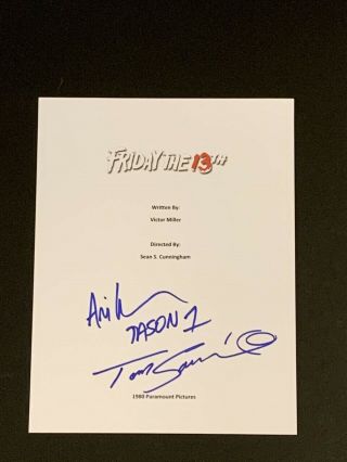 Ari Lehman Tom Savini Signed Friday The 13th Movie Script Jason Voorhees Jsa