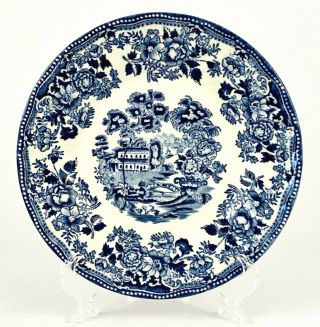 Tonquin Blue By Churchill Dessert Plates Set Of 8 Staffordshire England 6.  5 "