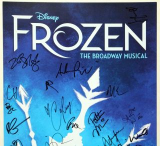 FROZEN Broadway Cast Patti Murin,  Caissie Levy,  Noah J.  Ricketts Signed Poster 2