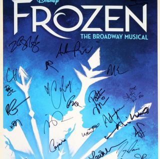 FROZEN Broadway Cast Patti Murin,  Caissie Levy,  Noah J.  Ricketts Signed Poster 3