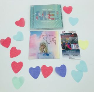Taylor Swift Hand Signed Cd Booklet Lover With Jsa With Single " Me " Cd