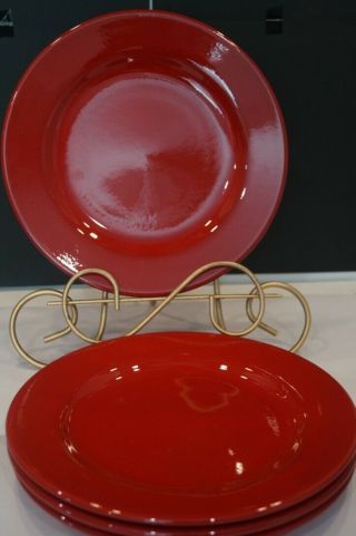 Set Of 4 Noble Excellence Candy Apple Germany 10 - 7/8 " Red Dinner Plates