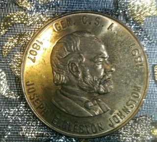 Csa Joseph Eggleston Johnston Confederate States Of America Token Medal Coin