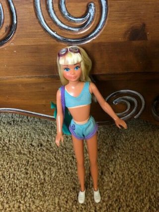 Vintage 1978 Mattel Barbie Sun Lovin Malibu Skipper Doll Orig Outfit And Bag