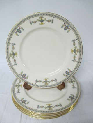 5 Vintage Lenox The Colonial Dinner Plates Porcelain Gold Gilt 10.  5 "