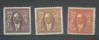 Iraq,  3 Stamps Of King Faisal I.  1931 Sg 88,  89 And 90 Mh,  See Scan