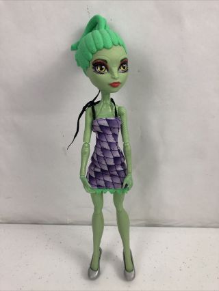 12” Monster High Create A Monster Green Gorgon Girl Doll Cam Mattel Rare