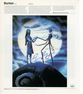 Tim Burton Signed Autographed Book Page Nightmare Before Christmas Jsa Ii59199