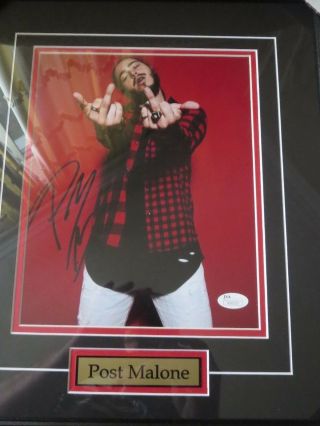 Post Malone Signed And Framed 8x10 Photo W/proof Jsa Authenticated