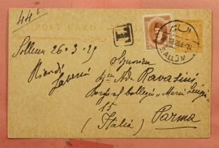 1925 Egypt Uprated Postal Card Sallum To Italy Postage Due