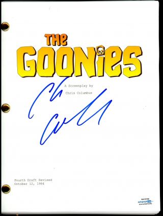 Chris Columbus " The Goonies " Autograph Signed Complete Script Screenplay Acoa