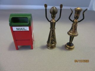 Miniature Brass Doll House Furniture Mail Box,  Decorative Figurines