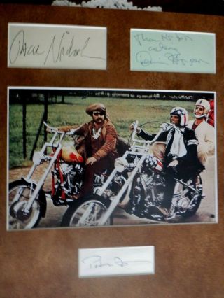 Dennis Hopper,  Peter Fonda,  & Jack Nicholson Signed " Easy Rider " Display