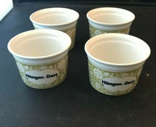 TOGNANA ITALY HAAGEN DAZS ICE CREAM CUPS DISHES SET OF 4 VINTAGE 1980 2