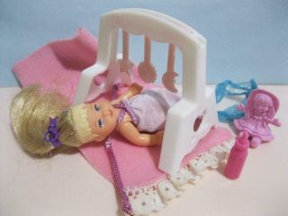 Barbie Jointed Baby Krissy Doll Nursery Layette Hanging Toys Mermaid Dress Set