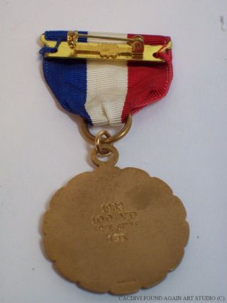 Vintage Amateur Athletic Union Medal & Ribbon AAU 1962 Swimming Style 3