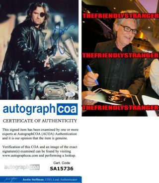 Kurt Russell Signed Autographed " Escape From La " 8x10 Photo B Proof - Snake Acoa