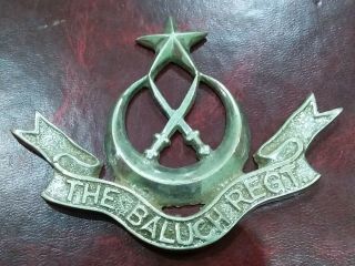 Pakistan The Baluch Regd Large Miltary Soldier Badge With Moon Star And Swords