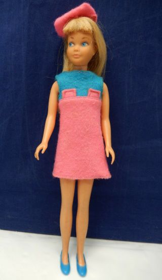 Vintage Barbie 1964 Blonde Skipper Doll 0950 W/ Twice As Outfit Tlc