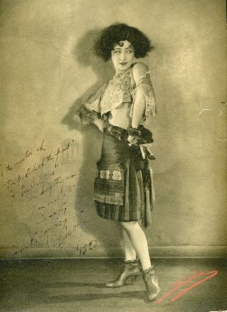 Vintage 1920s Hand Signed Autographed Photo Alla Nazimova Silent Star