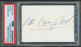 Peter Lawford Autograph Cut (" Rat Pack " - Signed) | Psa/dna Certified/slabbed