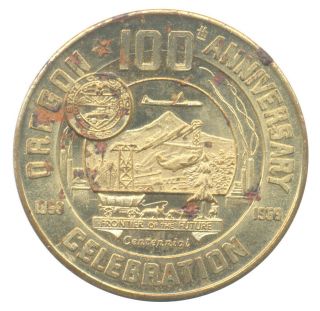 1959 Oregon 100th Anniversary Celebration Wagon Train Oregon Centennial Medal