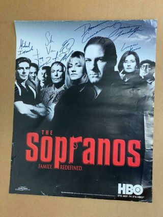 The Sopranos Cast Signed 16x20 Poster James Gandolfini Edie Falco,  Autograph