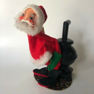 Vintage Annalee Mobilitee Doll 8 " Santa Claus 1971 Coal Stove
