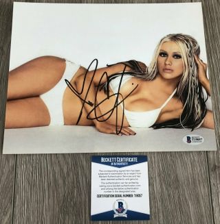 Sexy Christina Aguilera Signed Autograph 8x10 Photo E W/proof & Beckett Bas