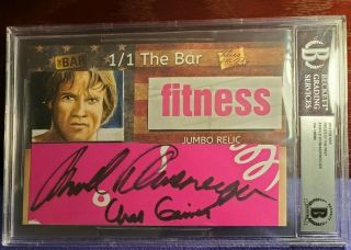 2019 " The Bar " Arnold Schwarzenegger 1/1 Autograph & Relic (beckett Slabbed)
