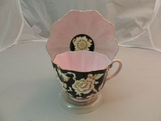 Black Paragon Cup And Saucer Peach Pink Unique Shape For Christw - 76