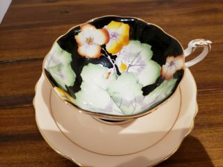 Paragon China Handpainted Pansy Double Warrant Cup And Saucer