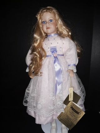 Seymour Mann Collector Porcelain Doll,  23 ",  Stand