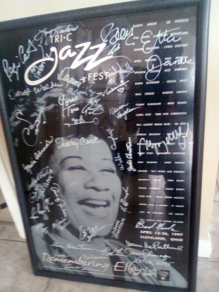 1997 Clev Jazz Festival Tribute To Ella Signed Etta Gladys,  38 Framed Poster
