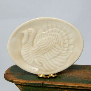 Vintage Ceramic Turkey Platter Artisan Dollhouse Miniature 1:12