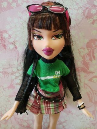 Bratz Funk Out Jade Doll In Skirt,  Top,  Shoes,  Purse,  Glasses,  Bracelets