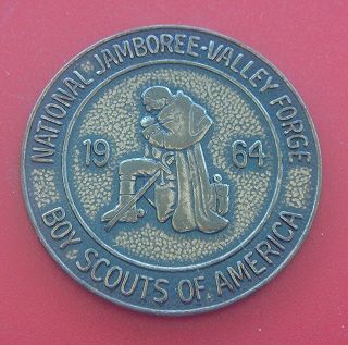 Vintage Bsa Boy Scouts Medallion Coin: 1964 National Jamboree,  Valley Forge,  Pa