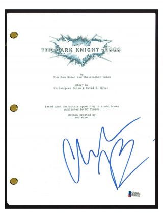 Christian Bale Signed Autographed The Dark Knight Rises Movie Script Bas