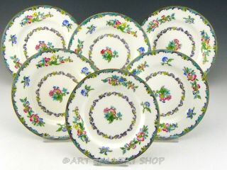 Vintage Minton England B937 Floral 6 - 1/8 " Bread And Butter Plates Set Of 6