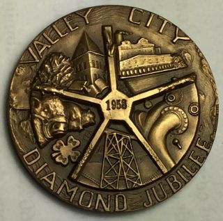 Valley City,  North Dakota Nd 1958 Diamond Jubilee Medal
