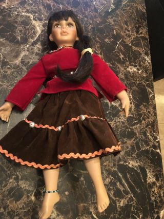 Native American Female Doll 17 Inches Tall