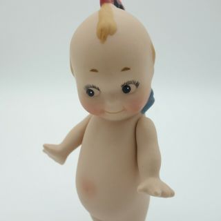 Vintage Kewpie Doll Bisque Porcelain Figurine Jointed Arms 5 " Tall Wag The Chief