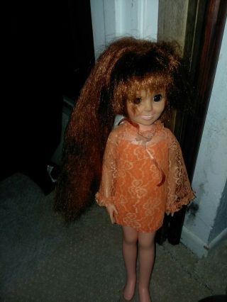 2 1960 Vintage Ideal Toy Crissy Dolls.  18 " Dress Adjustable Hair