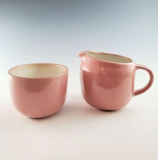 Vintage Heath Ceramics Rose Creamer And Sugar Bowl No Lid