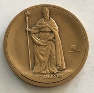 Saints Of Christendom St.  Ambrose Coin Medal God Catholic Religion C