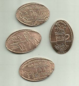 4 Copper Elongated Pennies (cents) Cafe Du Monde Orleans La M 2